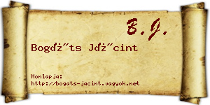 Bogáts Jácint névjegykártya
